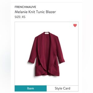 XS French Mauve Melanie Knit Tunic Blazer